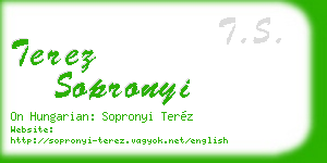 terez sopronyi business card