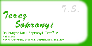 terez sopronyi business card